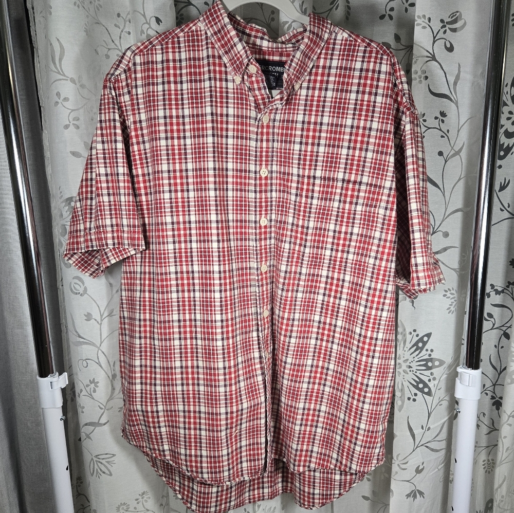 Abercrombie‎ & Fitch Red and White Plaid Shirt